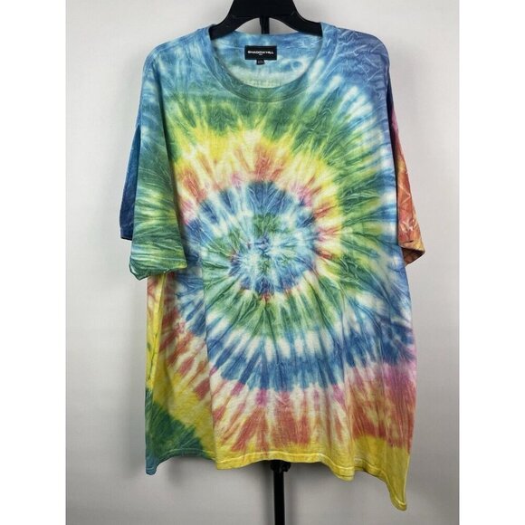 Shadow Hill Multicolor Rainbow Swirl Tie Dye Short Sleeve T-Shirt Size XXXL - Picture 1 of 8